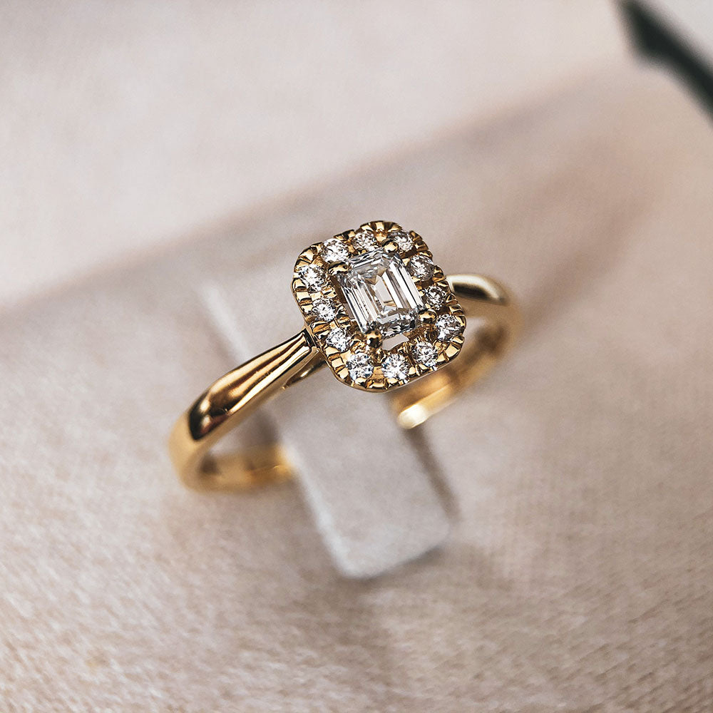 Ring Efeu 0,30 ct. Gelbgold