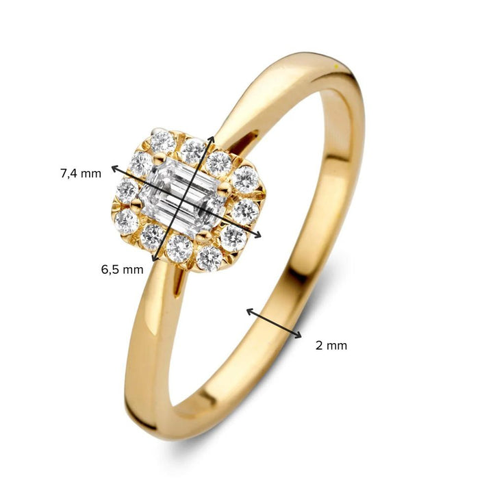 Ring Efeu 0,30 ct. Gelbgold