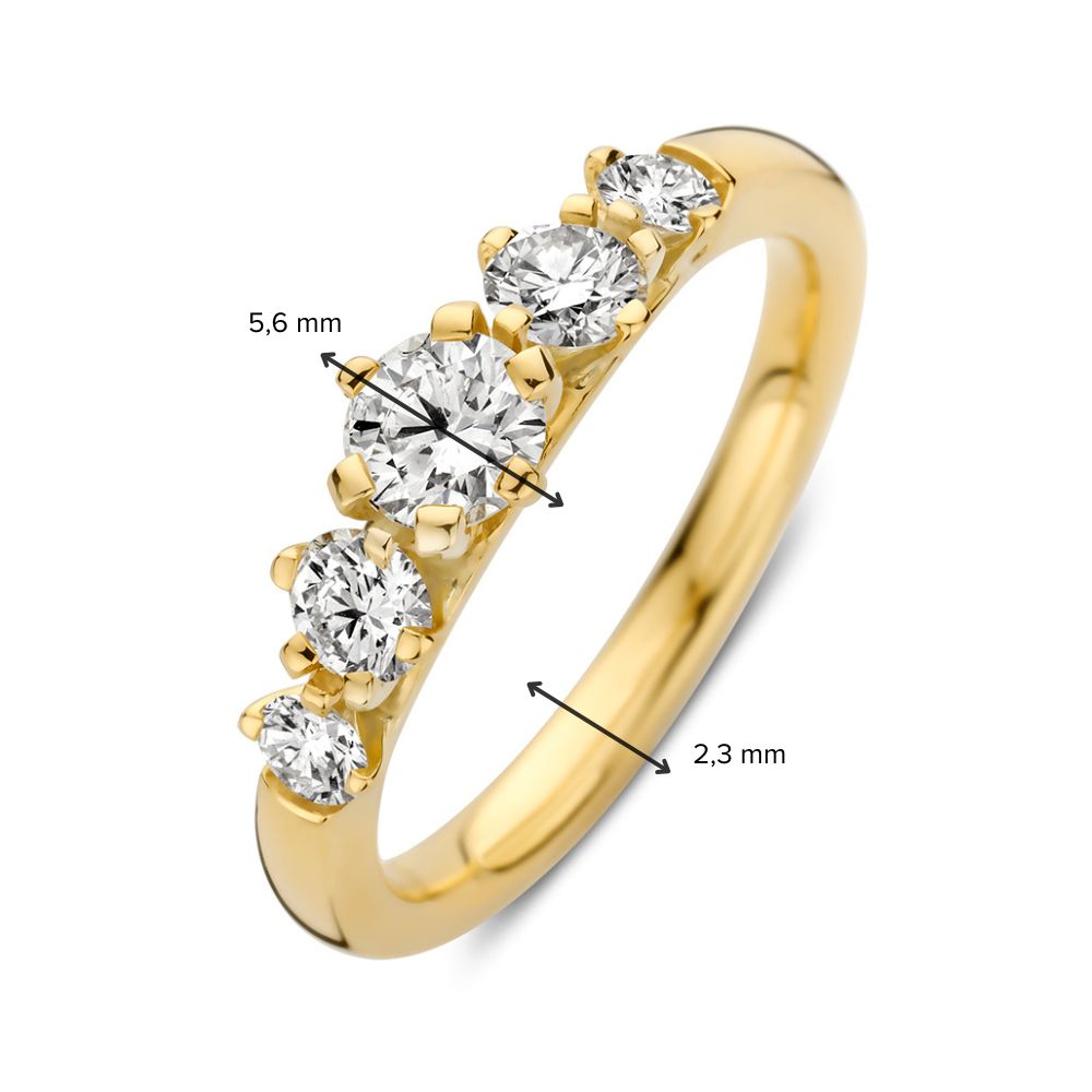 Rubinring 1,00 ct. Gelbgold