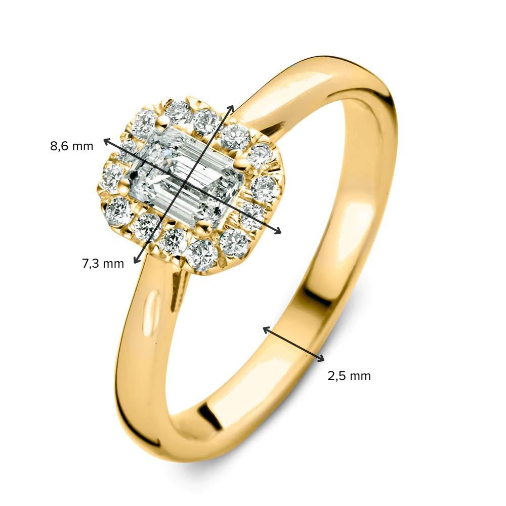 Ring Efeu 0,66 ct. Gelbgold