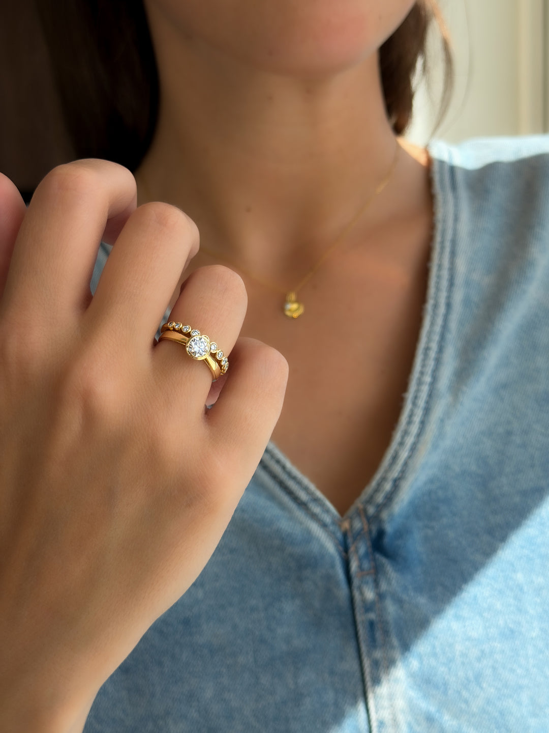 Ring Lilie 0,75 ct. Gelbgold