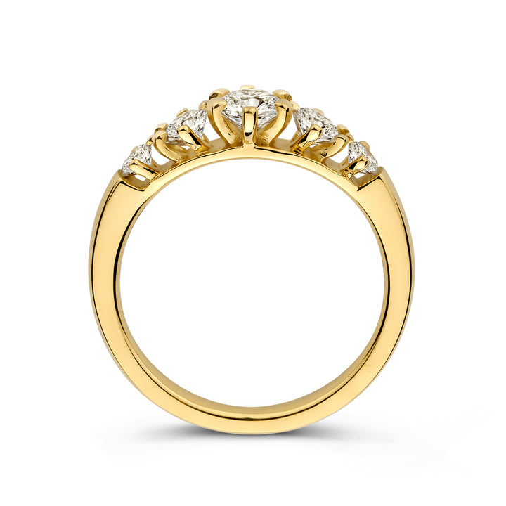 Rubinring 1,00 ct. Gelbgold